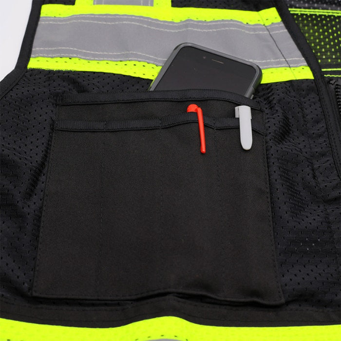 DOME75® OV6100 Enhanced Visibility Heavy Duty Utility Vest - OV6183-BKHY