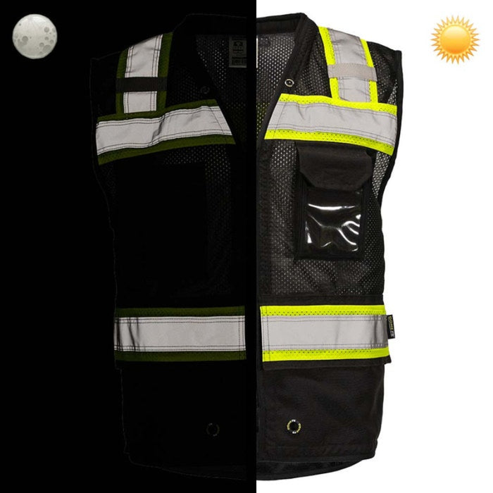 DOME75® OV6100 Enhanced Visibility Heavy Duty Utility Vest - OV6183-BKHY