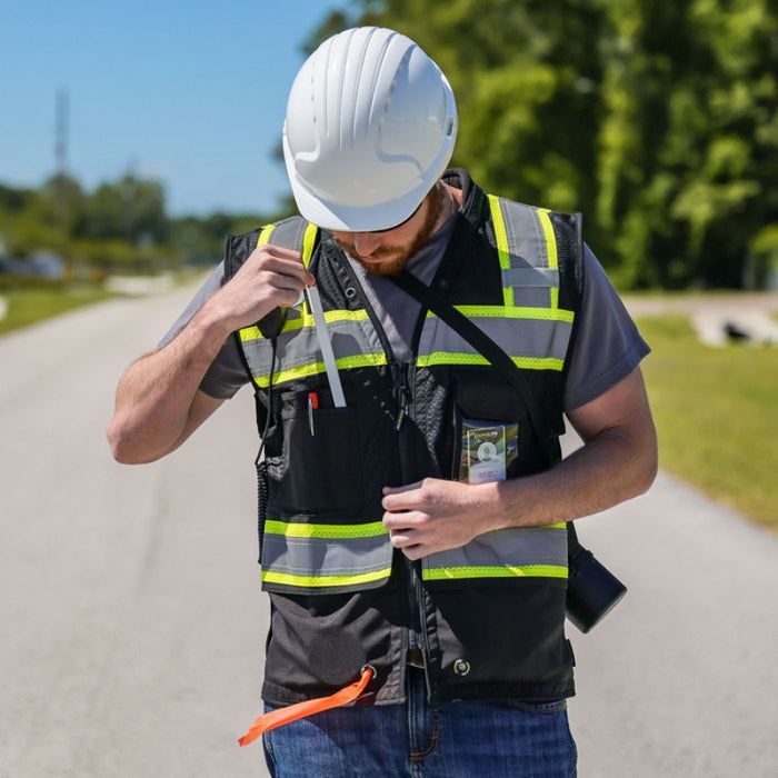 DOME75® OV6100 Enhanced Visibility Heavy Duty Utility Vest - OV6183-BKHY