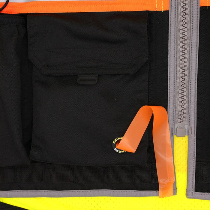 DOME75® OMNI SERIES ANSI Class 2 Black Bottom Solid Front Heavy-Duty Utility Vest - OV8725