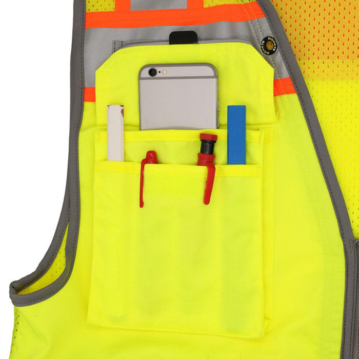 DOME75® OMNI SERIES ANSI Class 2 Black Bottom Solid Front Heavy-Duty Utility Vest - OV8725