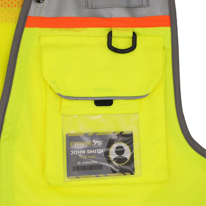 DOME75® OMNI SERIES ANSI Class 2 Black Bottom Solid Front Heavy-Duty Utility Vest - OV8725