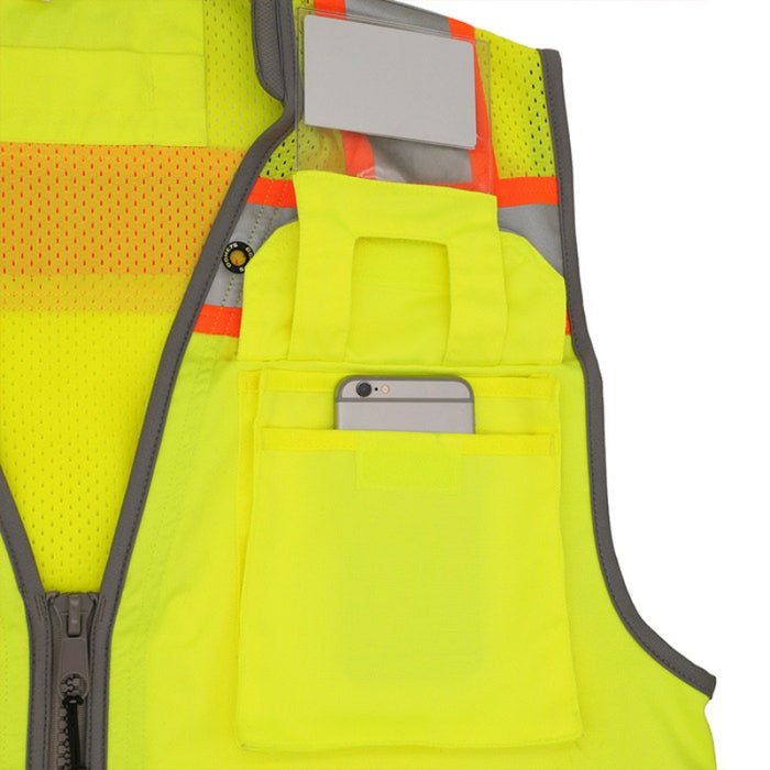 DOME75® OMNI SERIES ANSI Class 2 Black Bottom Solid Front Heavy-Duty Utility Vest - OV8725