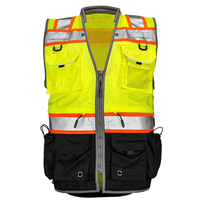 DOME75® OMNI SERIES ANSI Class 2 Black Bottom Solid Front Heavy-Duty Utility Vest - OV8725