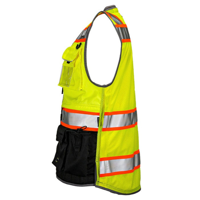 DOME75® OMNI SERIES ANSI Class 2 Black Bottom Solid Front Heavy-Duty Utility Vest - OV8725