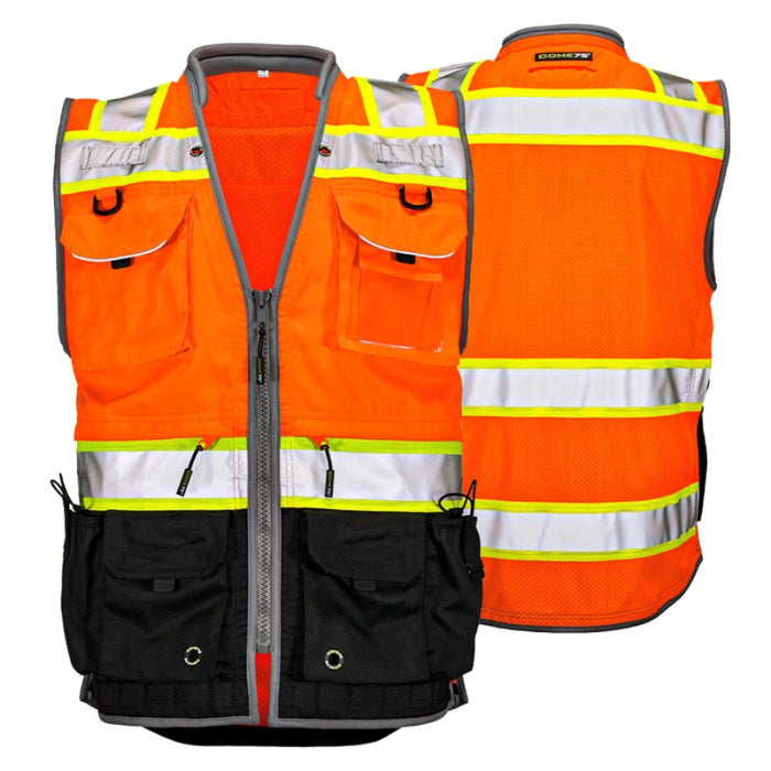 DOME75® OMNI SERIES ANSI Class 2 Black Bottom Solid Front Heavy-Duty Utility Vest - OV8725