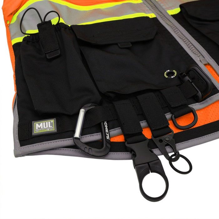 DOME75® OMNI SERIES ANSI Class 2 Black Bottom Solid Front Heavy-Duty Utility Vest - OV8725