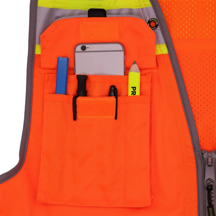 DOME75® OMNI SERIES ANSI Class 2 Black Bottom Solid Front Heavy-Duty Utility Vest - OV8725