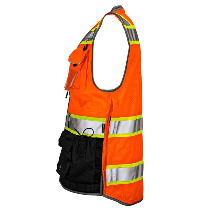 DOME75® OMNI SERIES ANSI Class 2 Black Bottom Solid Front Heavy-Duty Utility Vest - OV8725
