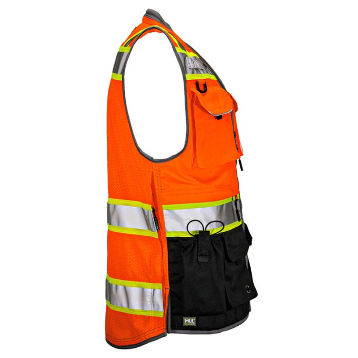 DOME75® OMNI SERIES ANSI Class 2 Black Bottom Solid Front Heavy-Duty Utility Vest - OV8725