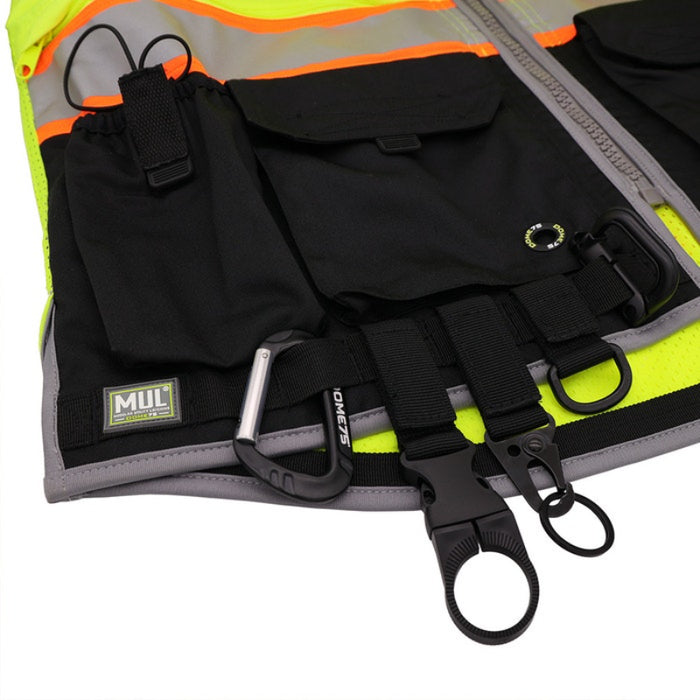 DOME75® OMNI SERIES ANSI Class 2 Black Bottom Solid Front Heavy-Duty Utility Vest - OV8725