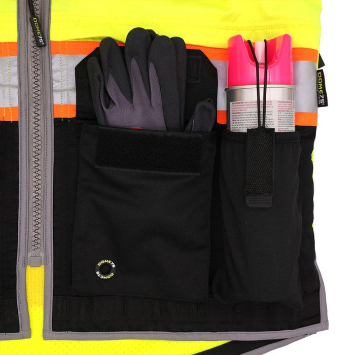 DOME75® OMNI SERIES ANSI Class 2 Black Bottom Solid Front Heavy-Duty Utility Vest - OV8725