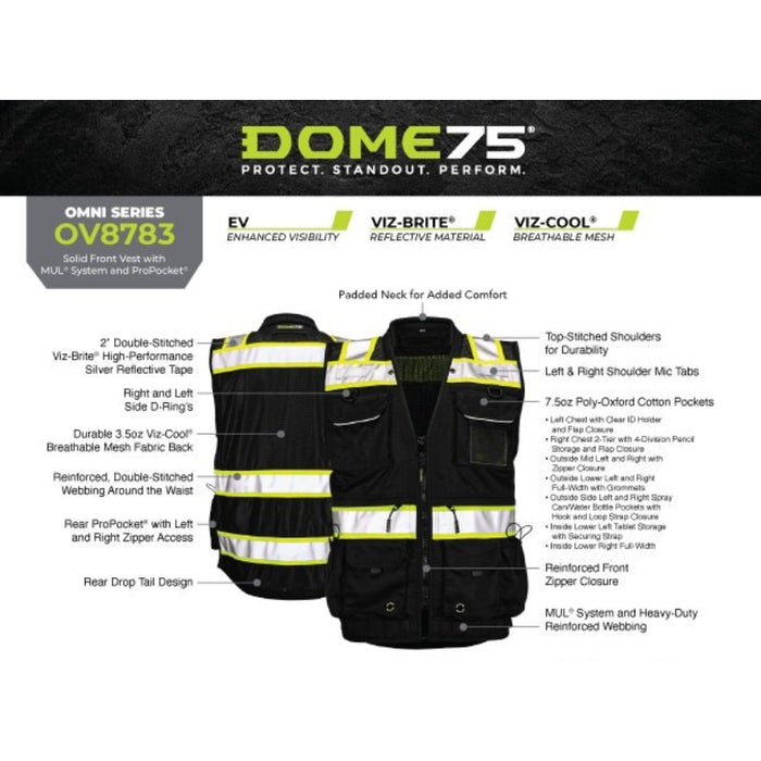 DOME75® OMNI SERIES Enhanced Visibility Heavy-Duty Safety Vest - OV8783