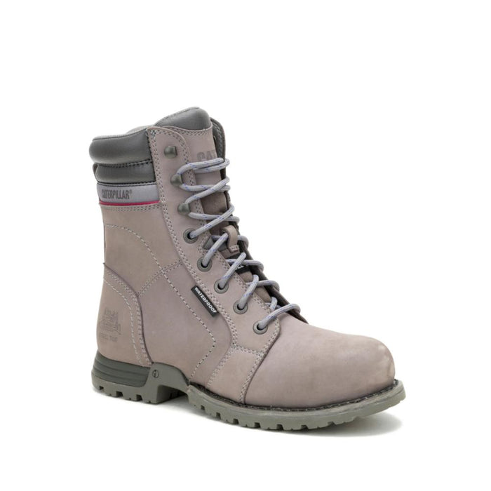 CAT Women's Echo 8" Waterproof Steel Toe Work Boots Frost Grey - P90565