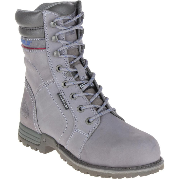 CAT Women's Echo 8" Waterproof Steel Toe Work Boots Frost Grey - P90565