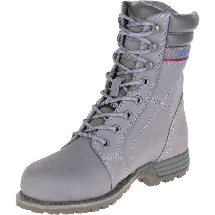 CAT Women's Echo 8" Waterproof Steel Toe Work Boots Frost Grey - P90565