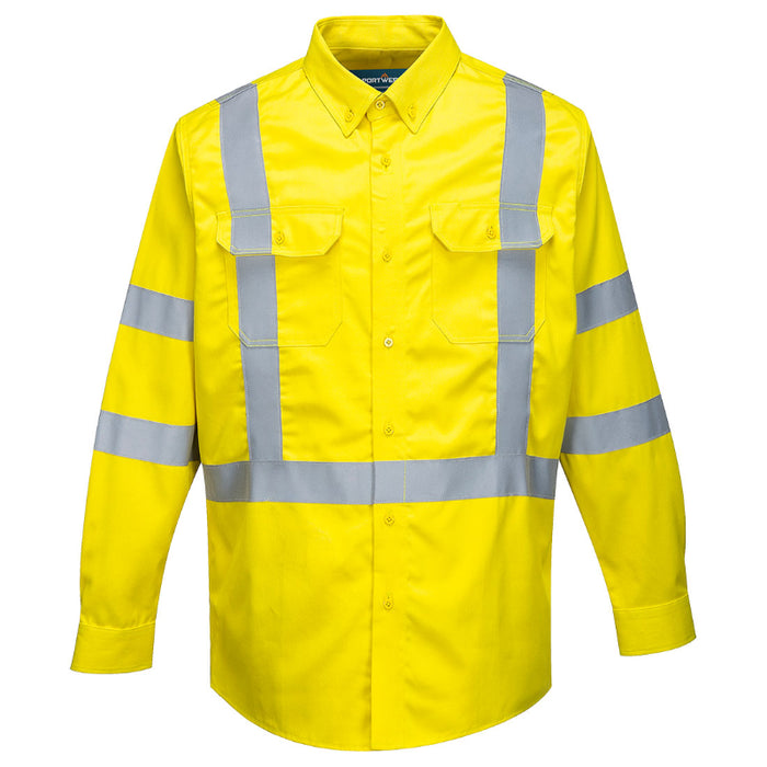 PORTWEST® Bizflame Iona Flame Resistant Hi Vis Button Down Shirt - ANSI Class 3 - FR95