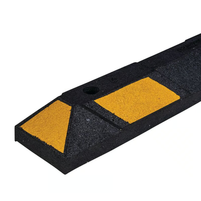 Park-It® 4' Feet Long Parking Stop Curb - Black with Yellow Stripes - Rubber - GNRS1410YB