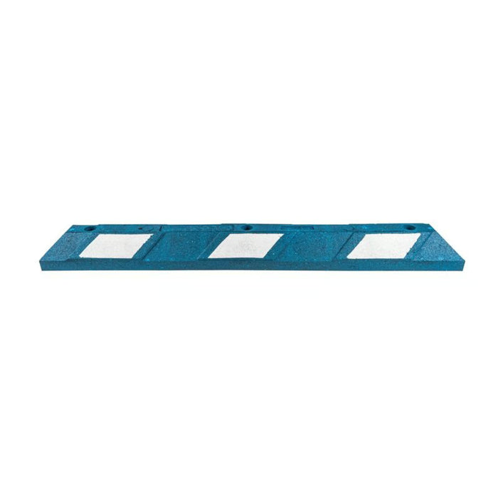 Park-It® Parking Stop Curb - Blue with White Stripes - 4' Feet Long - Rubber - GNRS1420WB