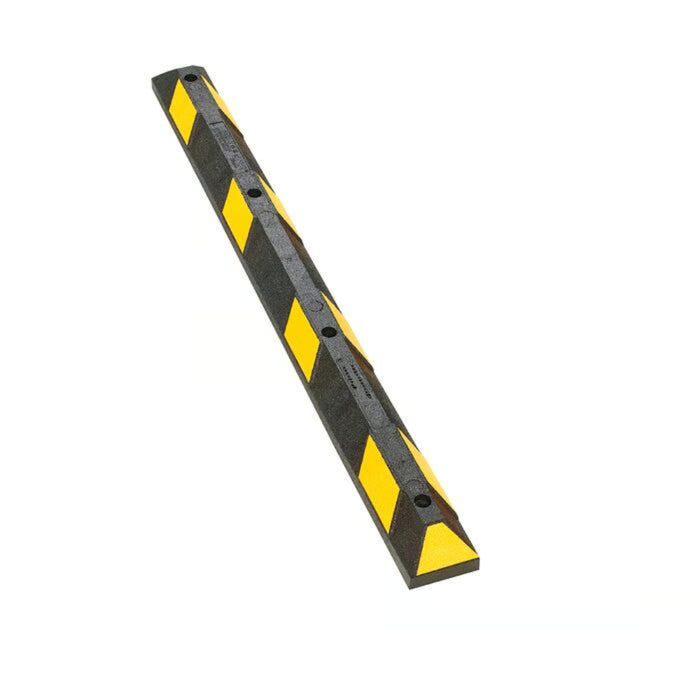 Park-It® Parking Stop Curb - Black with Yellow Stripes - 6' Feet Long - Rubber - GNRS1610YB