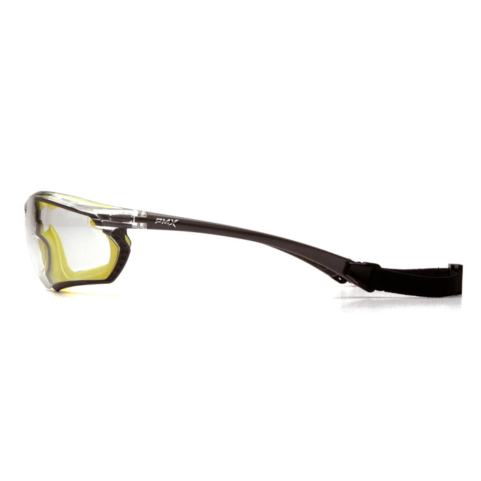 Pyramex® Crossovr Safety Glasses - Vented Rolled Rubber Gasket Frame - Adjustable Strap