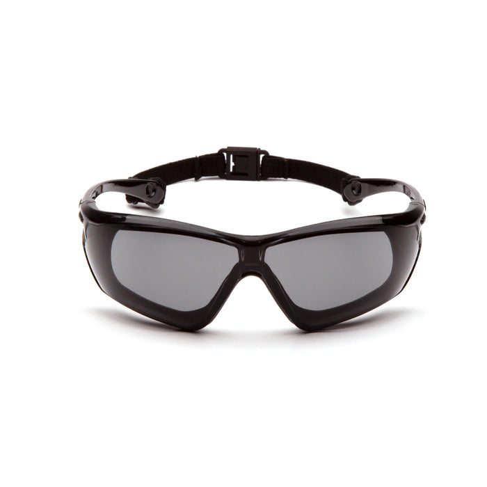 Pyramex® Crossovr Safety Glasses - Vented Rolled Rubber Gasket Frame - Adjustable Strap