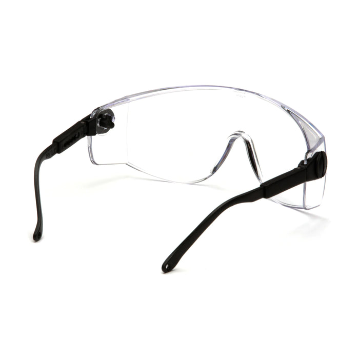 Pyramex® Defiant Safety Glasses - Black Adjustable Temples - Clear Lens - SB1010S
