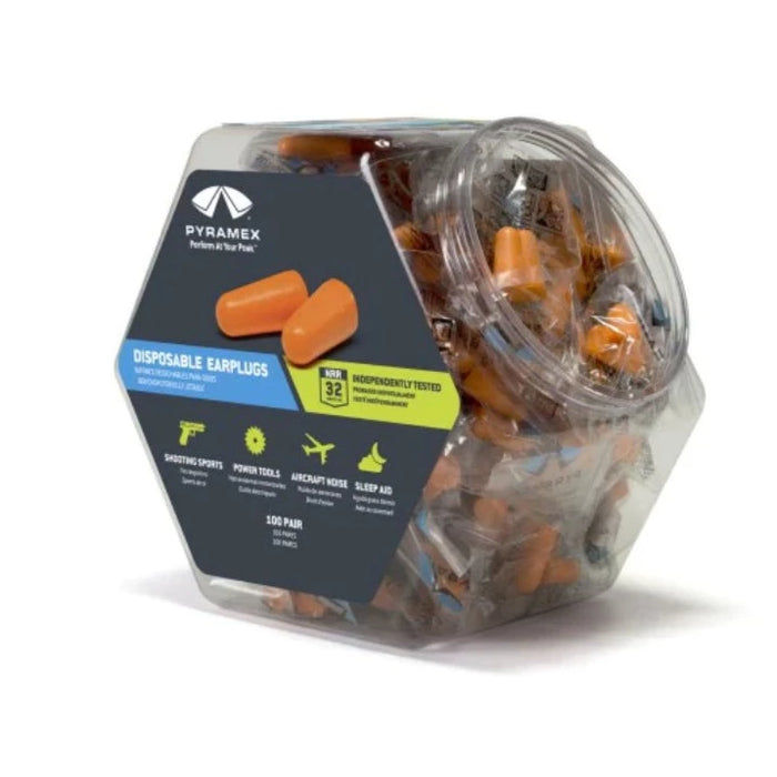 Pyramex® Disposable Uncorded Foam Earplugs in Bin - 32 NRR - PYDP1000BN