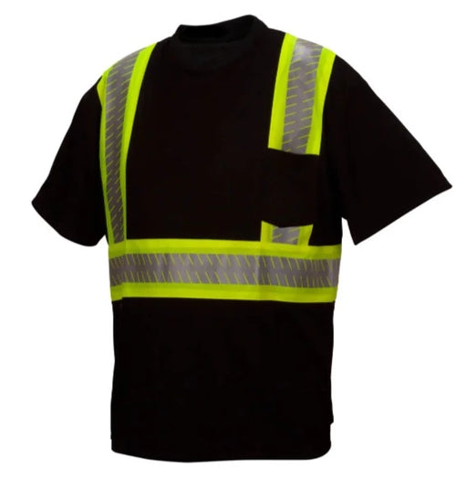 2-Pack Men's High-Visibility T-Shirts - Bright Yellow & Orange Safety Shirts With Pocket