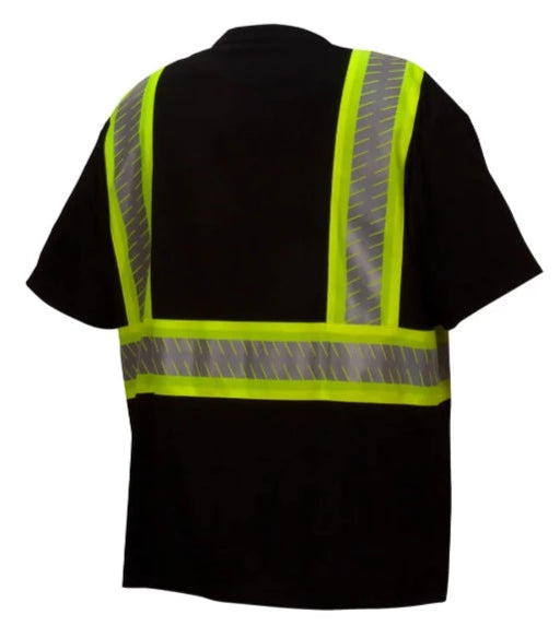 Pyramex Enhanced Visibility And Lightweight Black Safety T-Shirt - Class 1 - RTS23