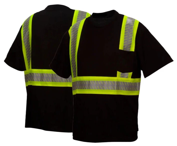 Pyramex Enhanced Visibility And Lightweight Black Safety T-Shirt - Class 1 - RTS23