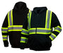 Pyramex Enhanced Visibility Black Safety Zipper Sweatshirt Hoodie - ANSI Class 1 - RSZH34