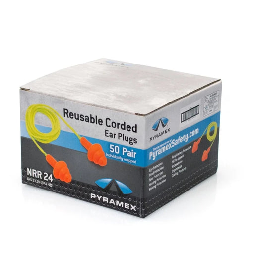 Pyramex Flexible Rubber Reusable Earplugs - 25 NRR - RP3001