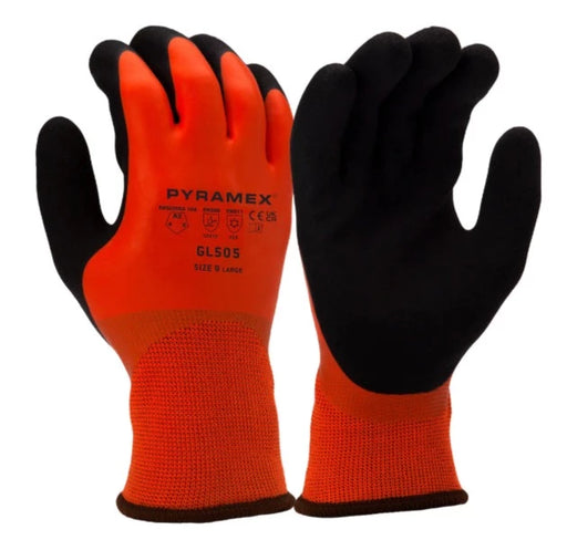 Pyramex GL505 Hi-Vis Insulated - Cut Resistant ANSI Cut Level - 2 Safety Gloves GL505