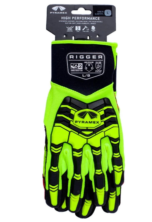 Pyramex Hi-Vis - Tear Resistant Impact Level 2 Safety Gloves - GL807HT