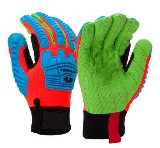 Pyramex Hi-Vis Impact Resistant ANSI Cut Level A2 Safety Work Gloves - GL804C