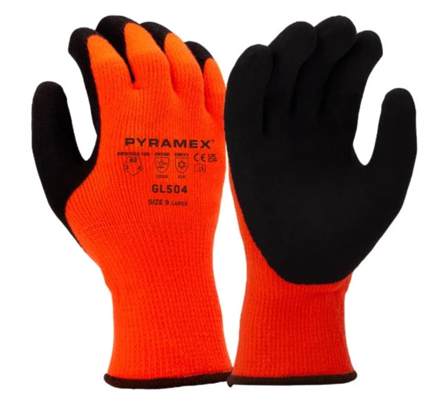 Pyramex Hi-Vis Insulated Cut Resistant ANSI Cut Level - 2 Safety Gloves - GL504
