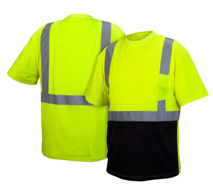 Pyramex Hi-Vis Lightweight Black Bottom - Safety Shirt - RTS21B