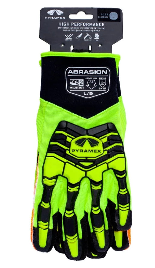 Pyramex Hi-Vis Punture Resistant Impact Level 2 Safety Gloves - GL806HT