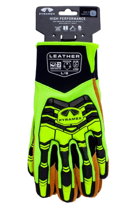 Pyramex Hi-Vis Tear And Punture Resistant Impact Safety Gloves - GL805HT