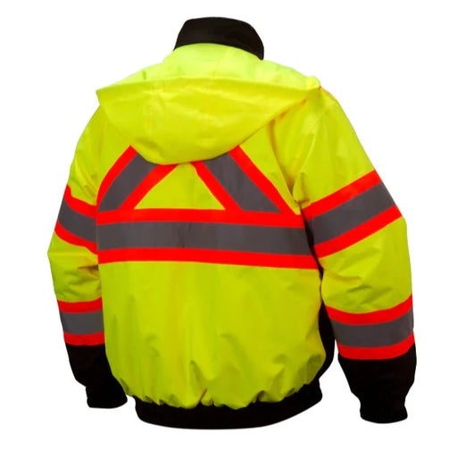 Pyramex Hi Vis Waterproof X-Back Two-Tone Bomber Safety Jacket - ANSI Class 3 - RCJ32