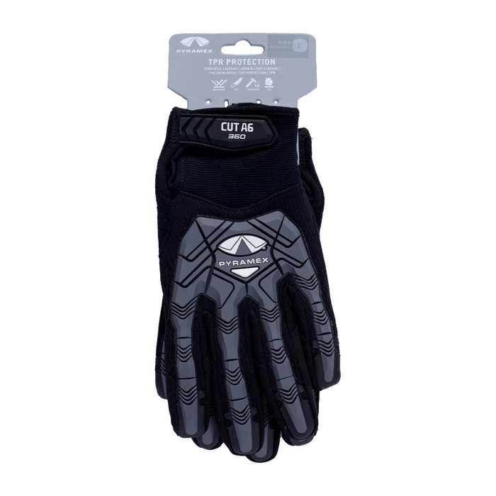 Pyramex® Impact Resistant ANSI Cut Level A6 Utility Grip Safety Gloves - GL204CHT