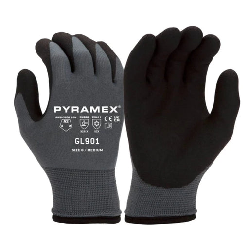 Pyramex Insulated Water Resistant ANSI Cut Level A2 Safety Work Gloves - GL901