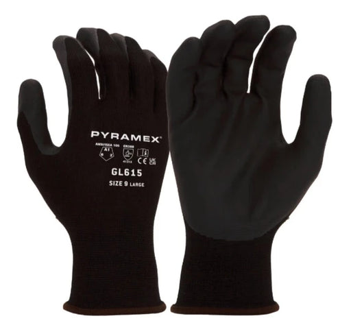 Pyramex Micro-Foam Nitrile Dipped ANSI Cut Level - A1 Safety Gloves - GL615