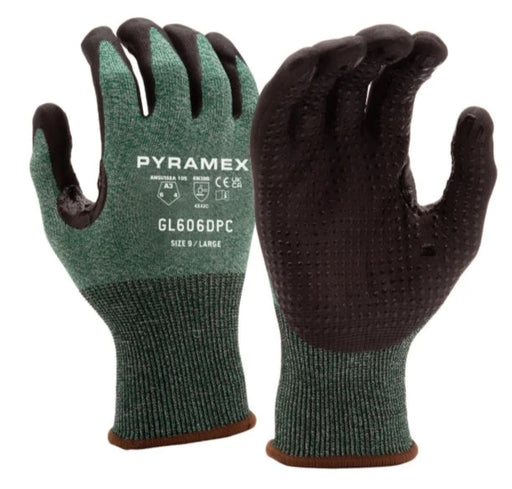 Pyramex Micro-Foam Nitrile Dotted Cut Resistant ANSI Cut Level A3 Safety Gloves - GL606DPC