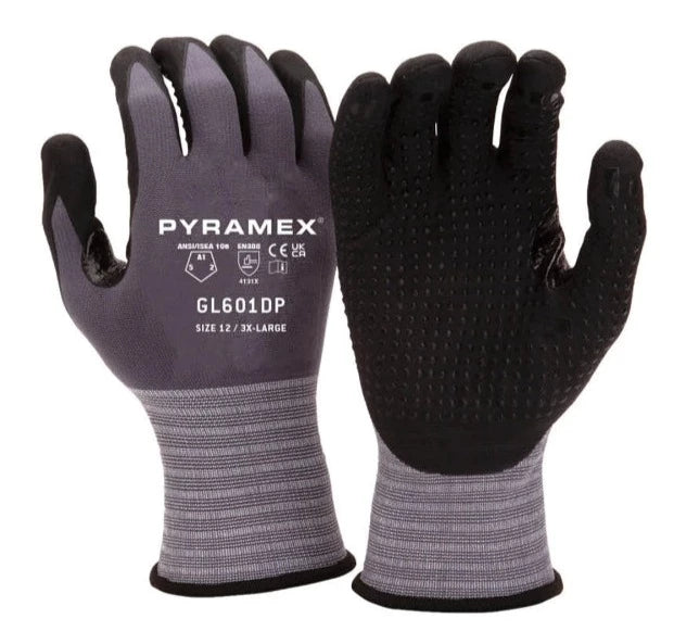 Pyramex Nitrile Dipped Debris Resistant Safety Gloves - GL601DP
