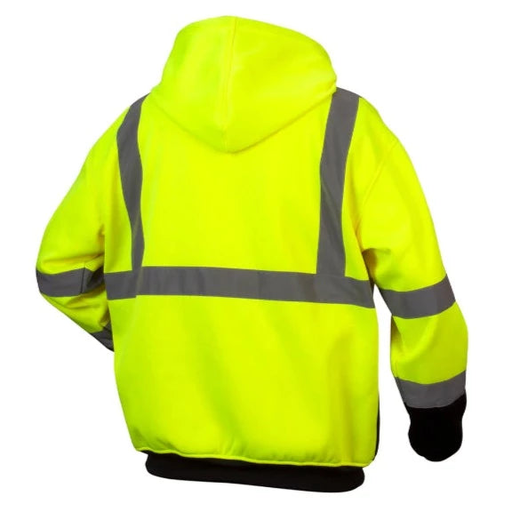 Safety Drawstring Pyramex® Weather Resistant Drawstring Hood Hi Vis Safety Sweatshirt ...