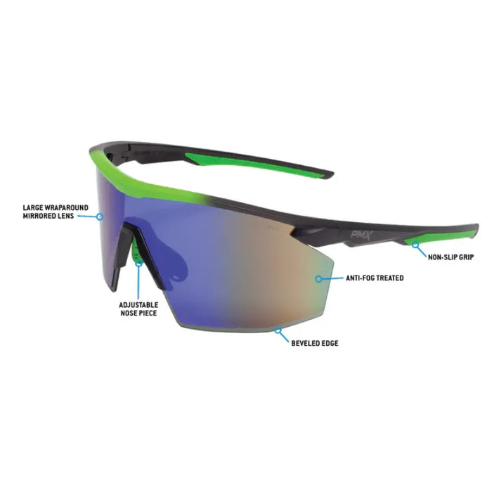 Pyramex® Lightweight Half Frame Mirrored Safety Glasses - Anti Fog - PMXSPEC