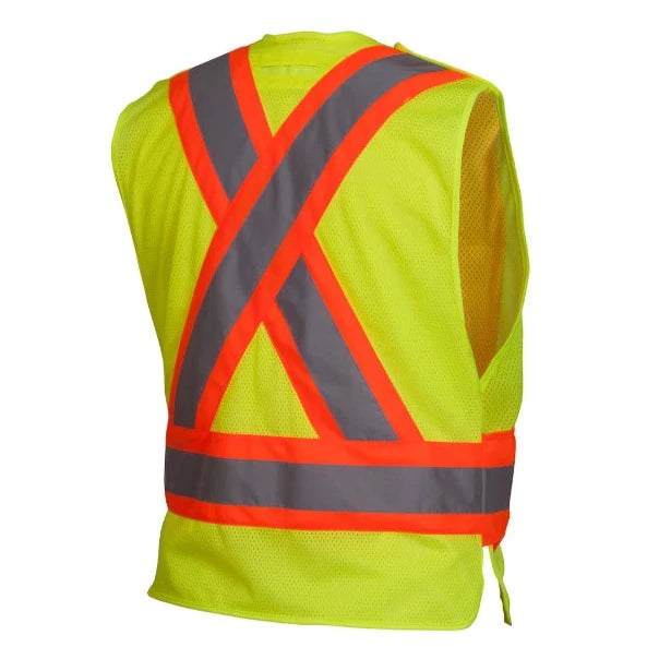Pyramex X-Back Adjustable Breakaway G Two - Tone Class 2 Mesh Safety Vest - RCA27