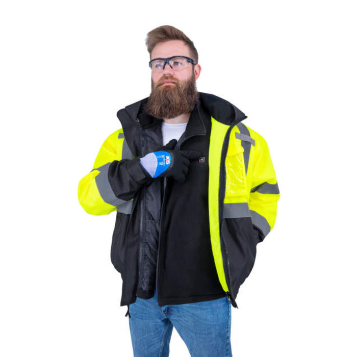 Radians High Visibility Heated Bomber Jacket with Inner Heated Vest - ANSI Class 3 - RHG-SJ13
